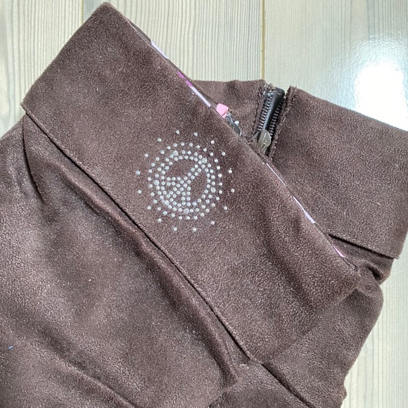 Justice Suede Feel Embellished Slouch Boots Brown - Picture 2 of 3